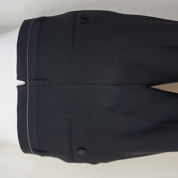 Helmut Lang Black Cropped Tailored Trousers with White Trim Size 6 - Picture 10 of 13